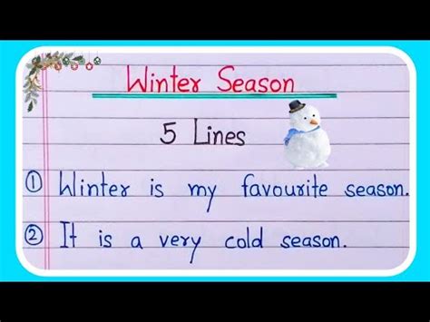 5 lines on winter season